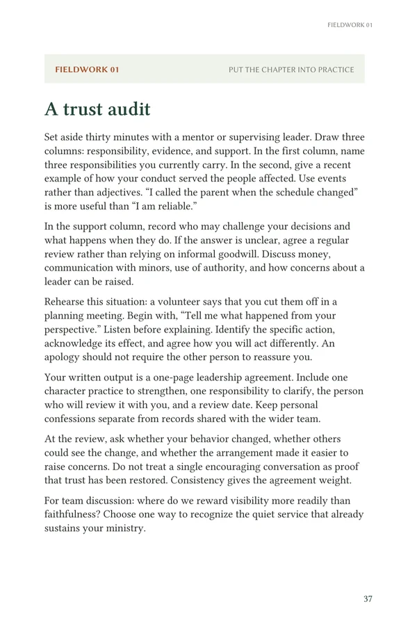 Actual PDF page 37: a practical trust audit for a leader and mentor